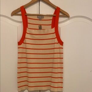 J. Crew Orange and White Striped Tank Top
